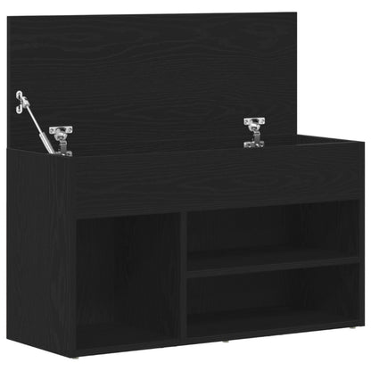 Hallbænk Sort Eg 60x30x45 cm Ingeniørtræ