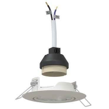Lamper Sæt med 12 Hvid Plast 9 cm Indbyggede Loftlamper Rund