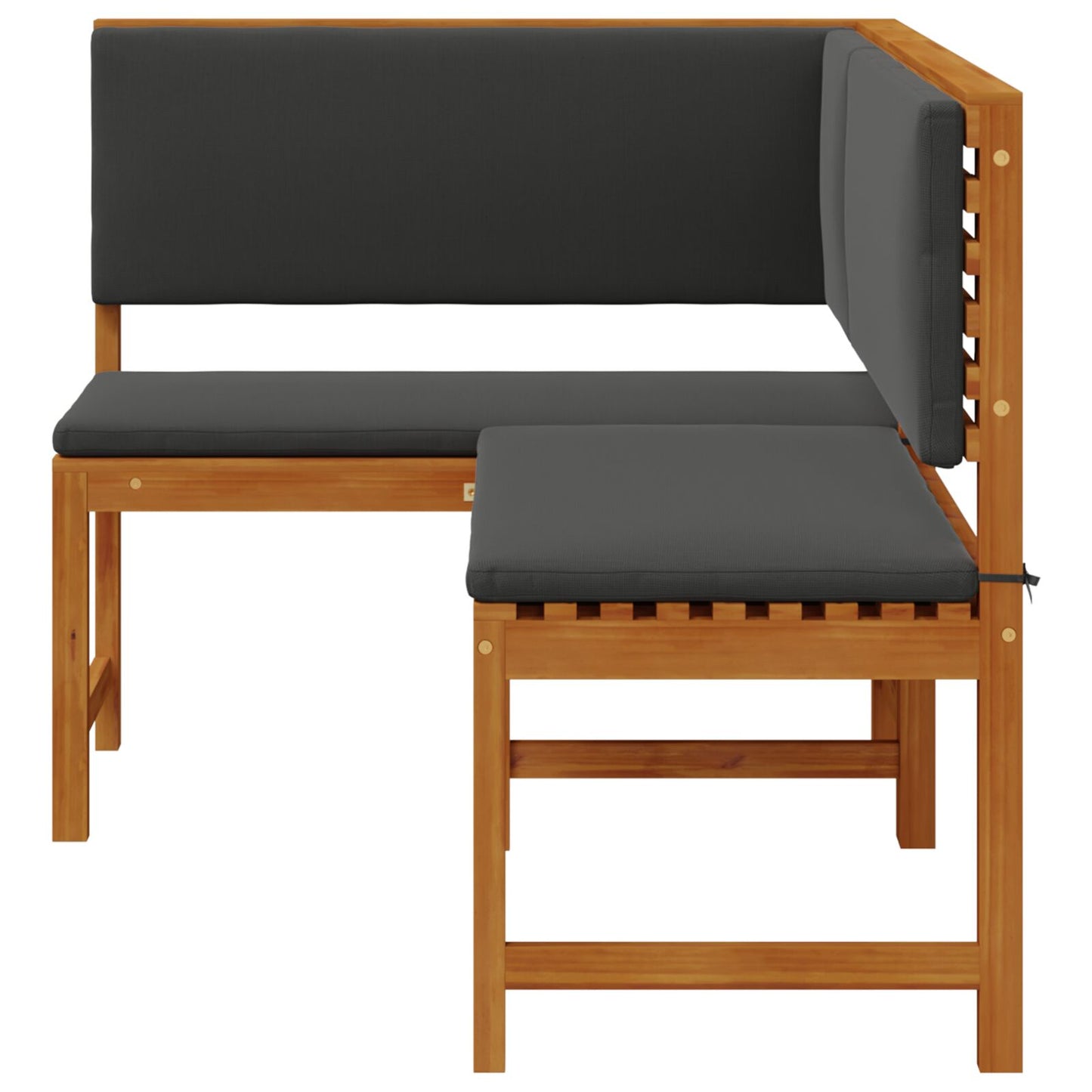 Havnehjørnebænk med puder 140x100x91 cm Solid akacietræ