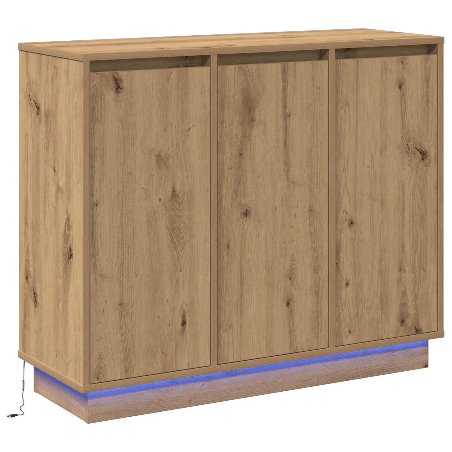 Skabsbord med LED i Artisan Eg 90x32x75 cm Ingeniørtræ