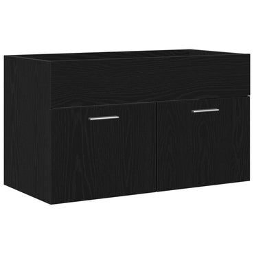 Badeværelsesskabe Sort Eg 90x38,5x46 cm Konstrueret træ