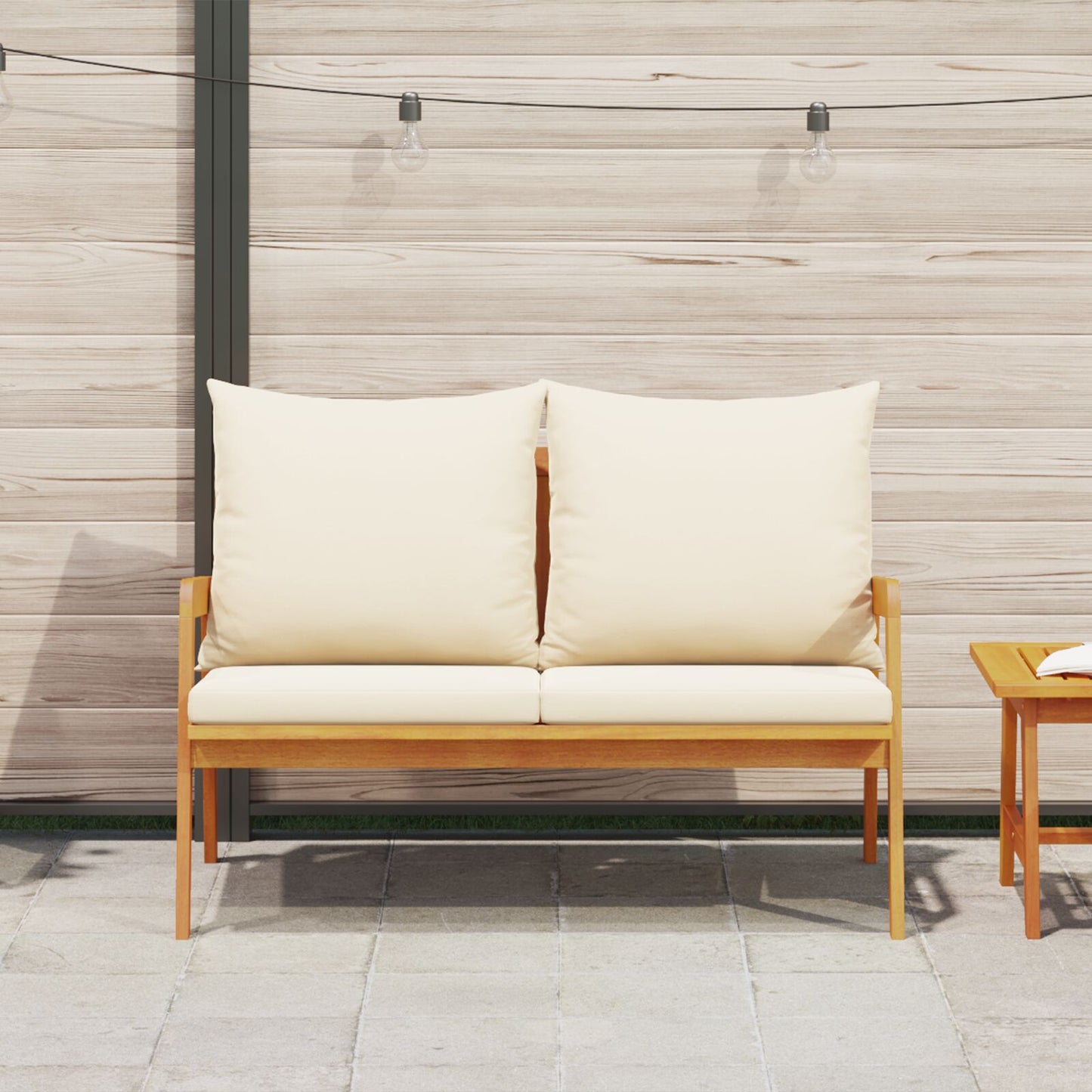 Havebænk med Hynder 115x65x71 cm Massivt Akacietræ