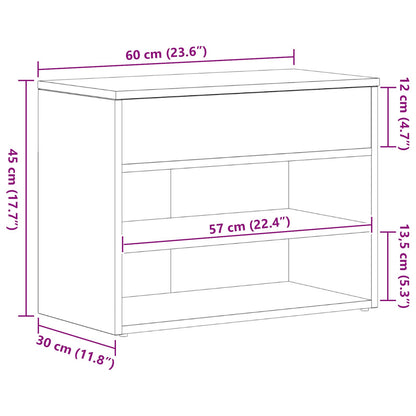 Hallbænk Sort Eg 60x30x45 cm Udført i Træ