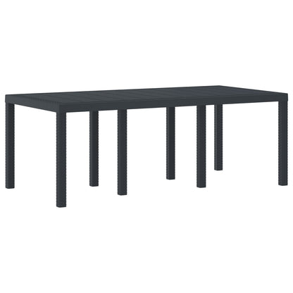 Havebord Antracit 200x100x73 cm Poly Rattan