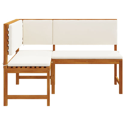 Have Hjørnebænk med Puder 140x100x91 cm Massivt Akacietræ