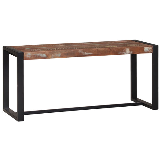 Bænk Flerfarvet Massivt genbrugstræ 100 x 35 x 45 cm