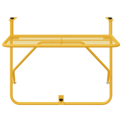 Foldbart Hængende Altanbord i Knaldgul - 60x40 cm, Stål