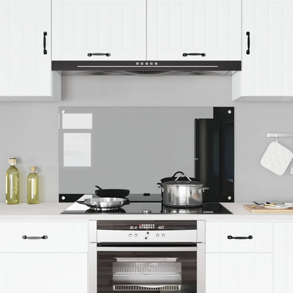 Køkken Backsplash Sort 110x60x0,6 cm Tempereret Glas