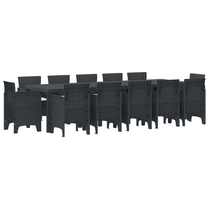 13-delt have spisesæt med puder antracit poly rattan, vidaXL havebord antracit 150x100x73 cm poly rattan, vidaXL havestole med puder 4 stk antracit poly rattan