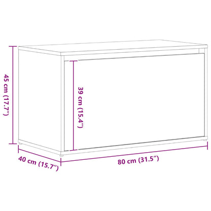 Hallbænk Sort Eg 80x40x45 cm Lavet af Træ