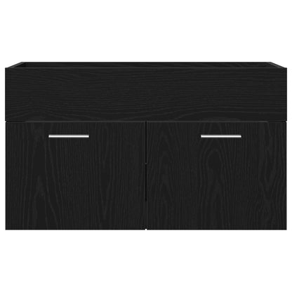 Badeværelsesskabe Sort Eg 90x38,5x46 cm Konstrueret træ