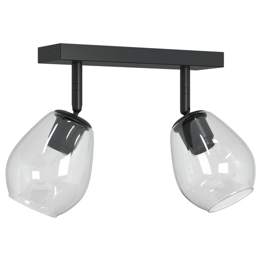 Loftlamper med justerbar glaskuppel Anthracite E27