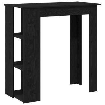 Barbord med Hylde - Sort Eg, 102x50x103.5 cm, Lavet af Ingeniørtræ