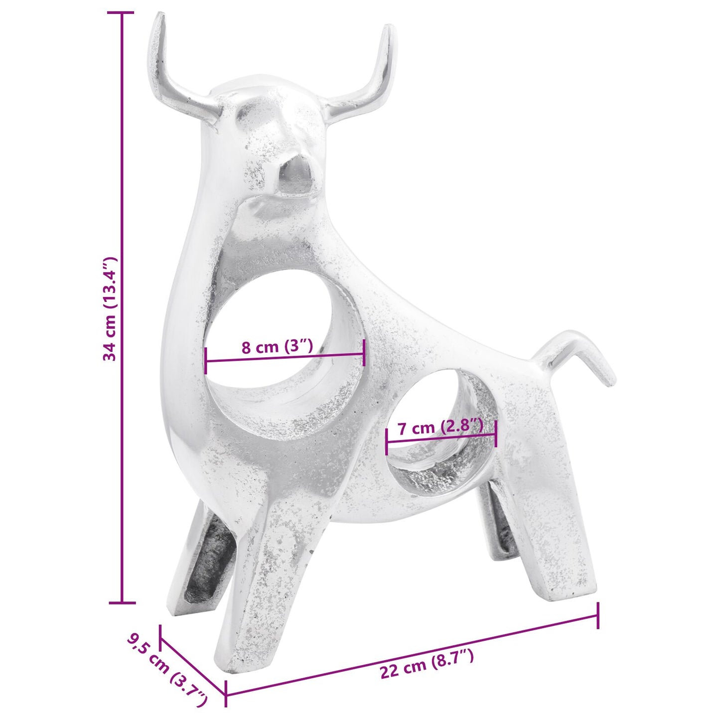 Tyr Skulptur Sølv 22x9,5x34 cm Aluminium