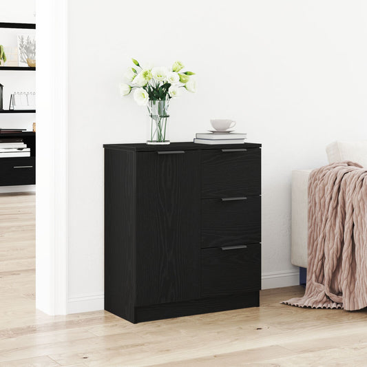 Sort Eg Sideskab 60x30x70 cm lavet af konstrueret træ