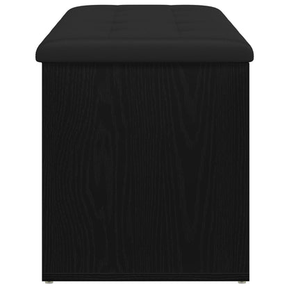 Opbevaringsbænk Sort Eg 100x40x45 cm Ingeniørtræ