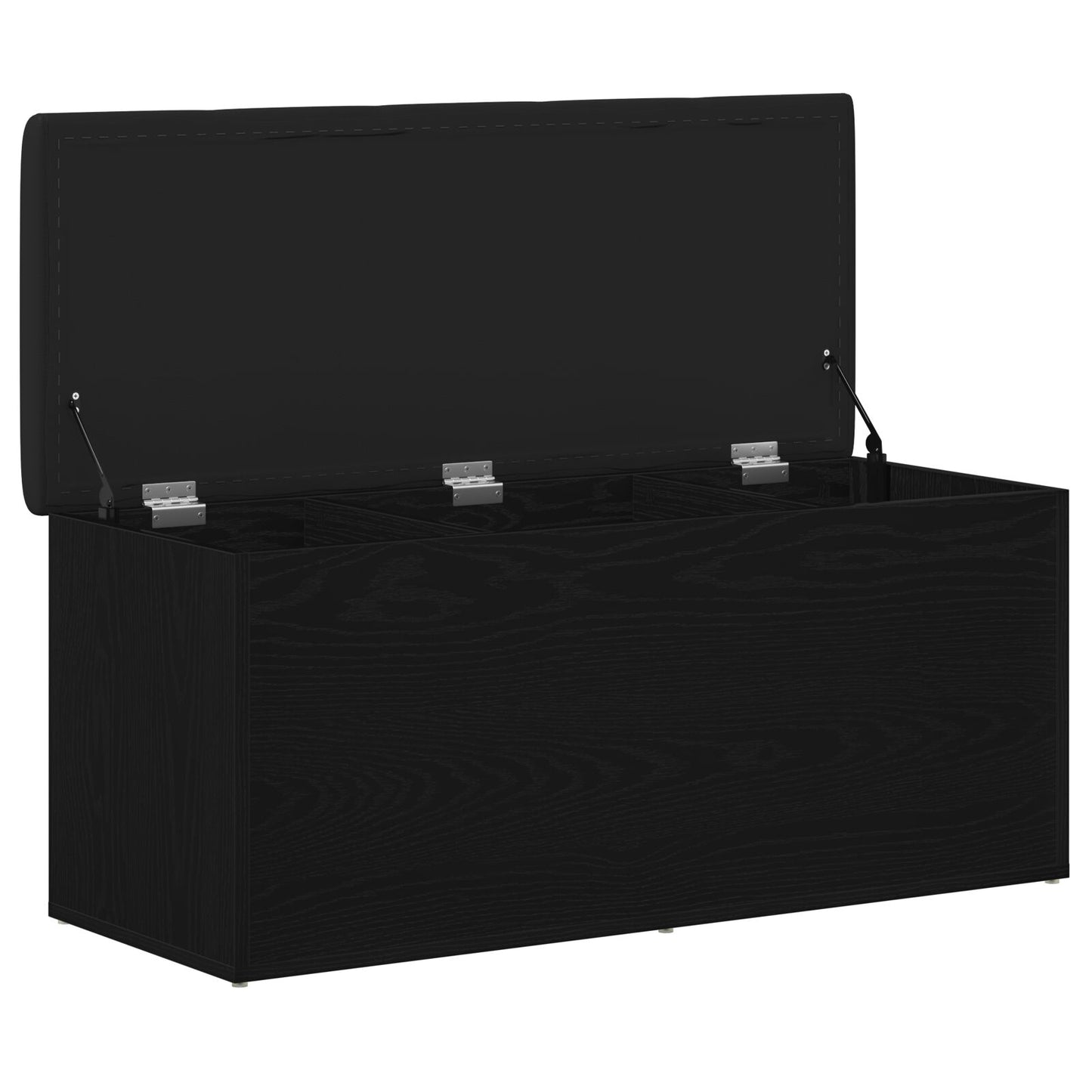 Opbevaringsbænk Sort Eg 100x40x45 cm Ingeniørtræ