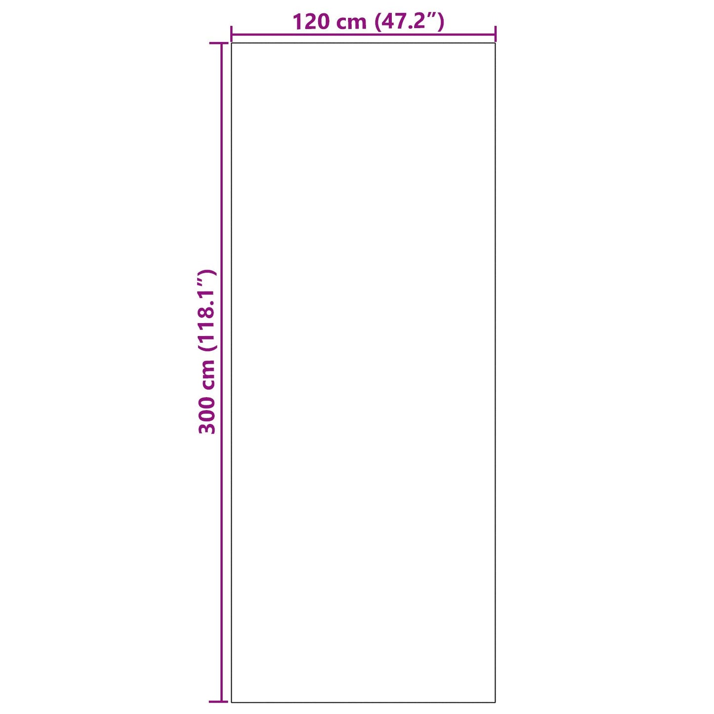 Dørmåtte Vaskbar Sort 120x300 cm