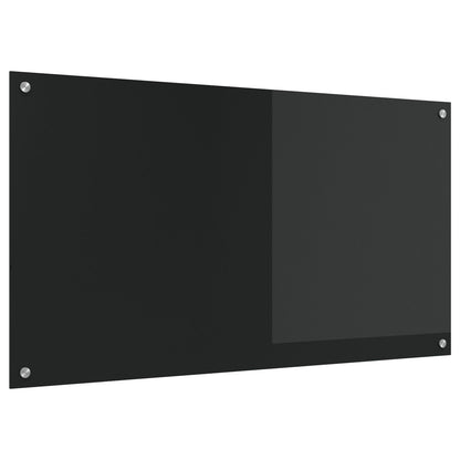 Køkken Backsplash Sort 110x60x0,6 cm Tempereret Glas