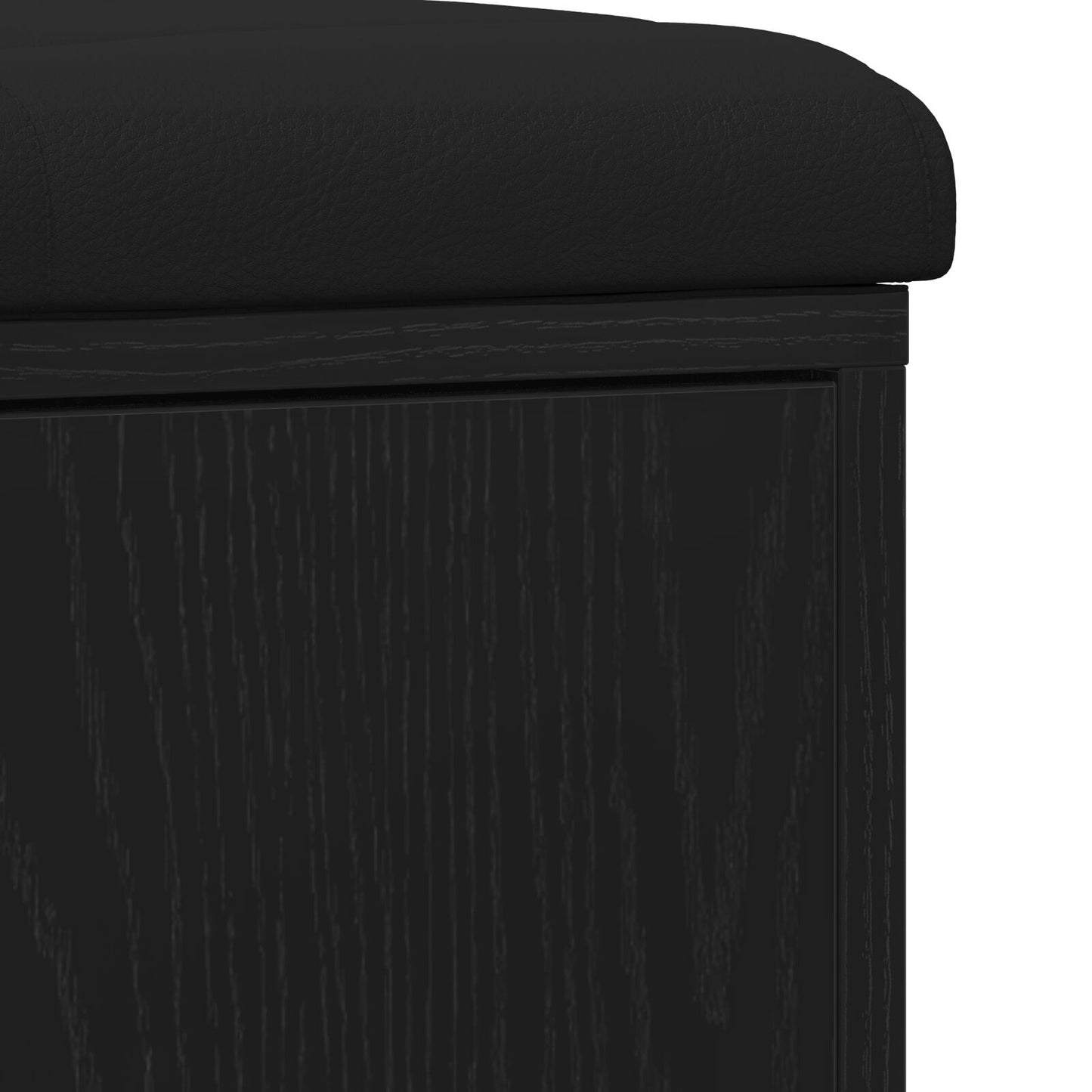 Opbevaringsbænk Sort Eg 100x30x48 cm Komprimeret Træ