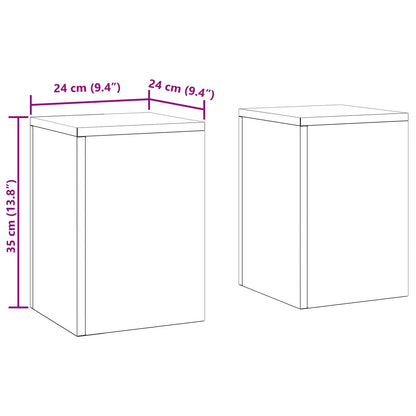 Udendørs Planteborde Stang 2 stk 24x24x35 cm Galvaniseret Stål
