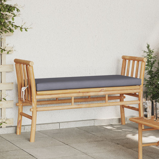 Havebænk med pude 110 cm i bambus