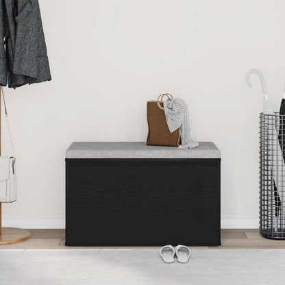 Hallbænk Sort Eg 80x40x45 cm Lavet af Træ