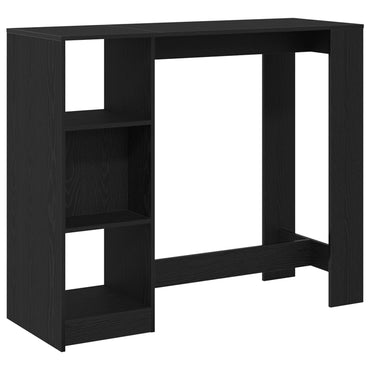 Barbord med hylde Sort eg 102,5x46x103,5 cm konstrueret træ