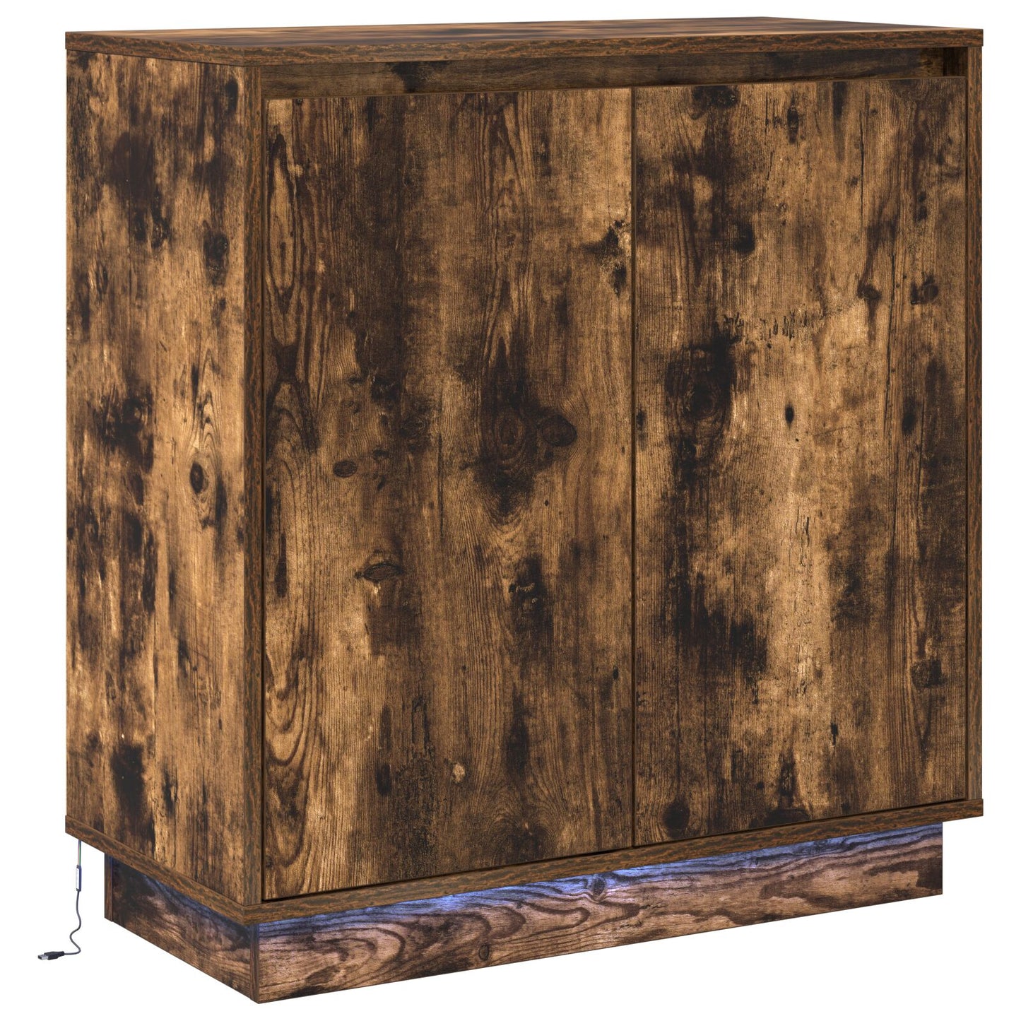 Skabsidet med LED Røget Eg 71x34,5x75 cm Konstrueret Træ