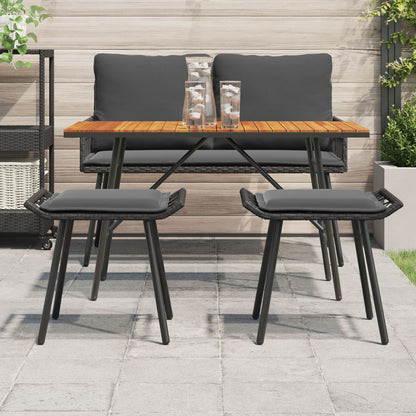 Havebænke 2 stk Sort 50x40x45 cm Poly Rattan