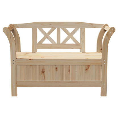 Haveopbevaringsbænk 119x76x44 cm Massivt fyrretræ
