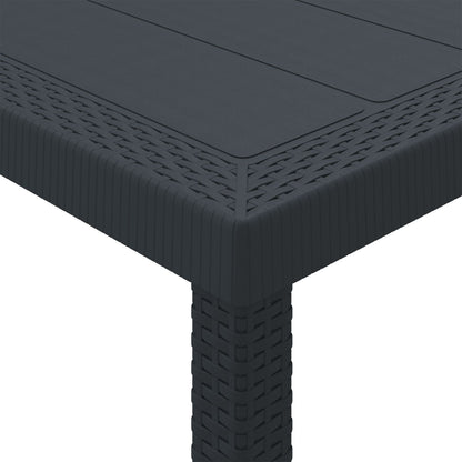Havebord Antracit 200x100x73 cm Poly Rattan