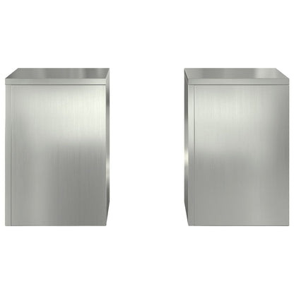 Udendørs Planteborde Stang 2 stk 24x24x35 cm Galvaniseret Stål