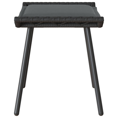 Havebænke 2 stk Sort 50x40x45 cm Poly Rattan
