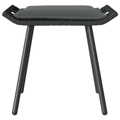 Havebænke 2 stk Sort 50x40x45 cm Poly Rattan