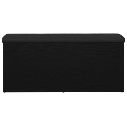 Opbevaringsbænk Sort Eg 100x40x45 cm Ingeniørtræ