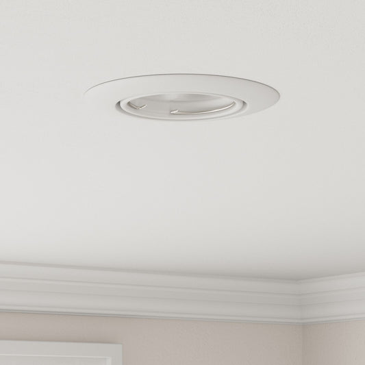 Lamper Sæt med 12 Hvid Plast 9 cm Indbyggede Loftlamper Rund