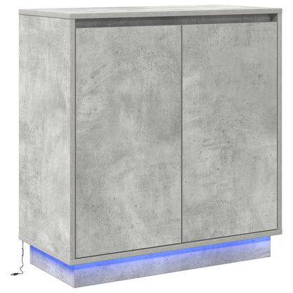 Skab med LED i betongrå 71x34,5x75 cm lavet af træ