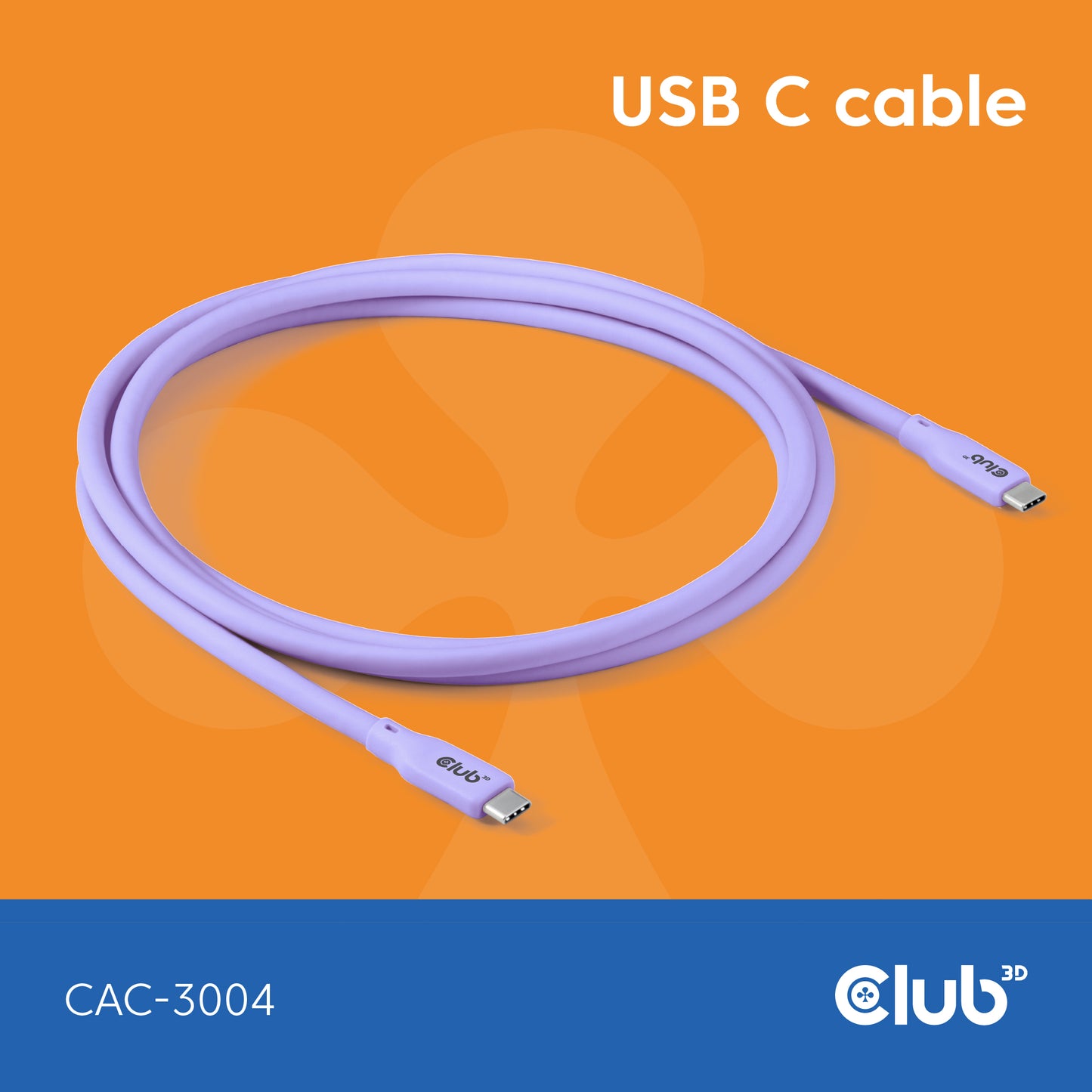 Club 3D USB4 USB Type-C kabel 2m Lilla