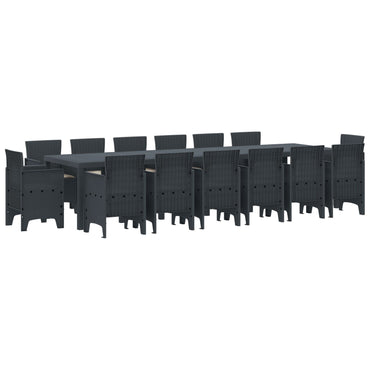 13 dele have spisebordssæt brunt polyrattan, vidaXL havebord brun 200x100x73 cm polyrattan, vidaXL havebord brun 150x100x73 cm polyrattan, vidaXL have stole 4 stk brunt polyrattan