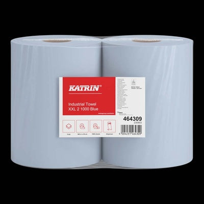 Aftørringspapir Katrin XXL 2-lags 38cmx360m blå 464309 2rul