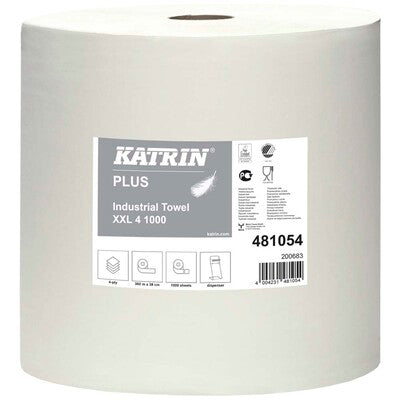Aftørringspapir Plu XXL 4 1000 4-lags 38cmx360m 1rul/kar 481054